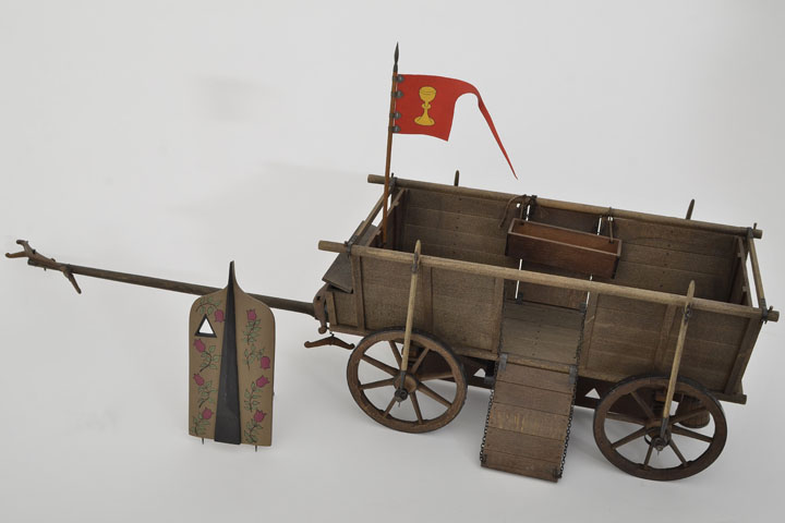 Model bojového husitského vozu, sbírky MMUL (foto J. Preclík)