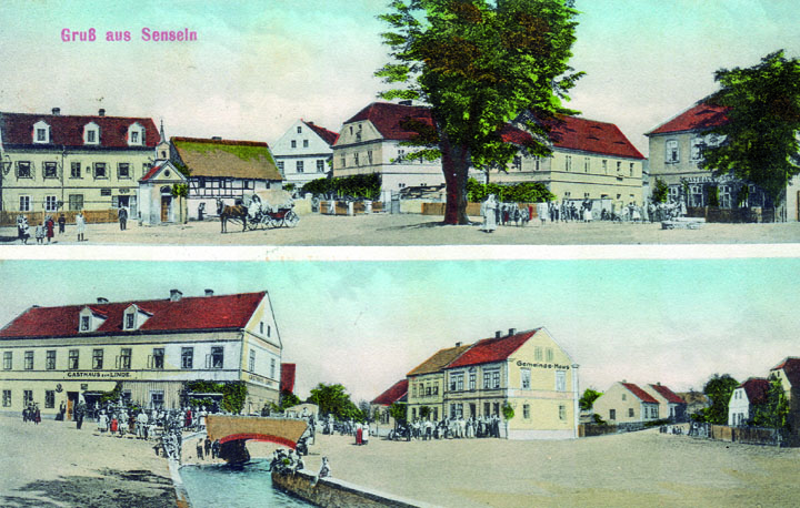 Zaniklá obec Zalužany, kolorovaná pohlednice, sbírky MMUL